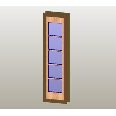 Glass panel door with 5 modern panes