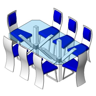 Sleek 8-Seater Crystal Dining Set