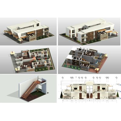 Residential entrance with detailed plans