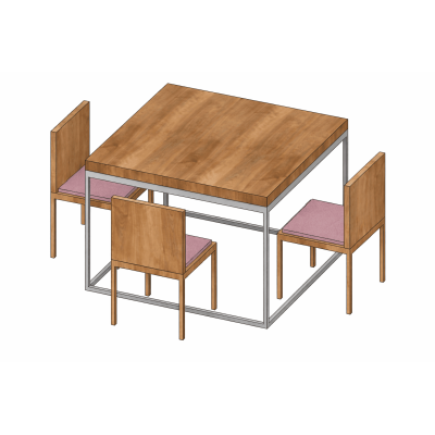 4-Seat Dining Table Set, Parametric