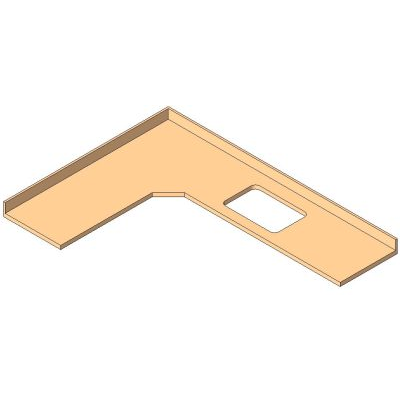L-Shaped Countertop with Sink Cutout