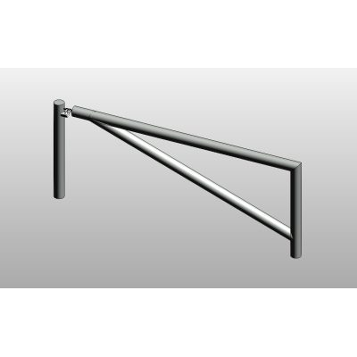Metal gate with modern tube brace