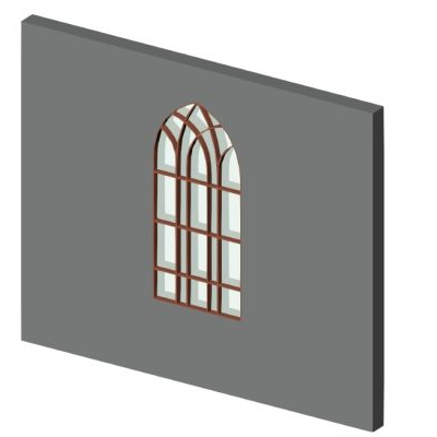 Gothic arched window with tracery