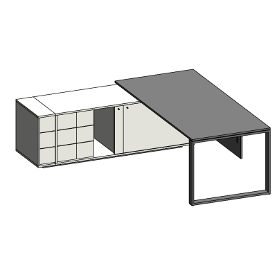 Sleek Workspace Desk with Quadratta Design