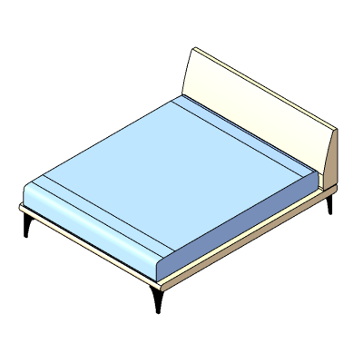 Sleek Modern Bed with Angled Headboard