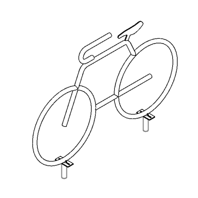 Bicycle-Shaped Bike Rack