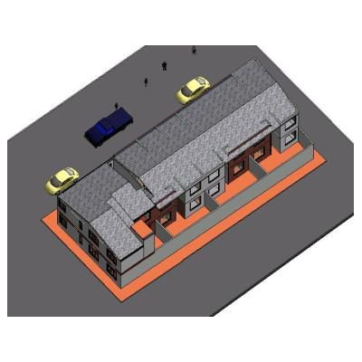 Set of two-family houses