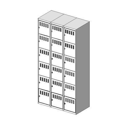 Six-Tier Locker Unit