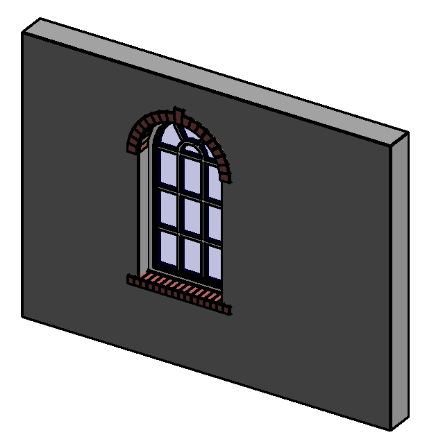 Arched Window w header and sill 8211