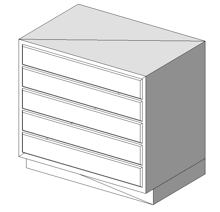 Base Cabinet 5 Drawer 36x24x34