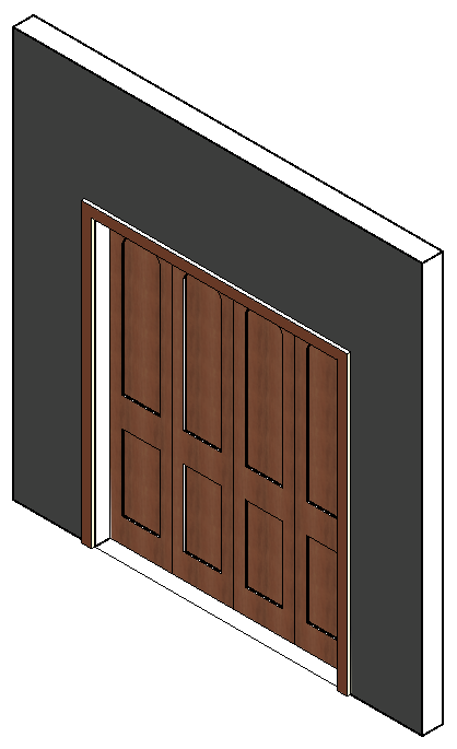 Bifold four panel door 2 panel with arch top