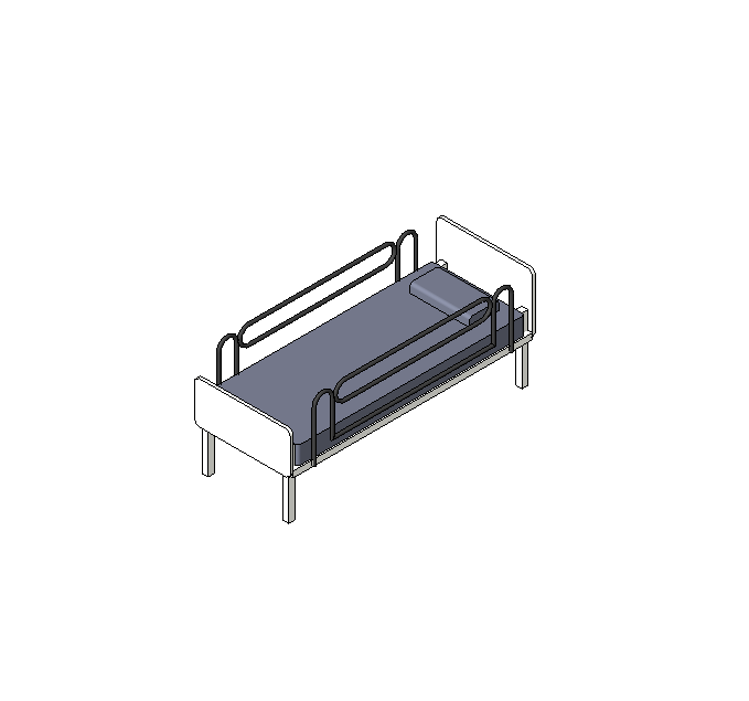 Modern Single Bed with Safety Rails