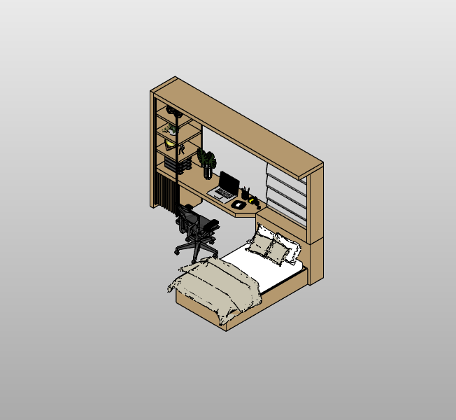 Multifunctional Bedroom with  Workstation