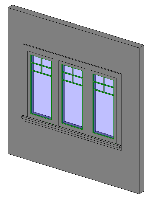 Craftsman Triple Casement Window 7663