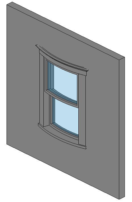 Curved Glass Double Hung Window - Somewhat Parametric 12786