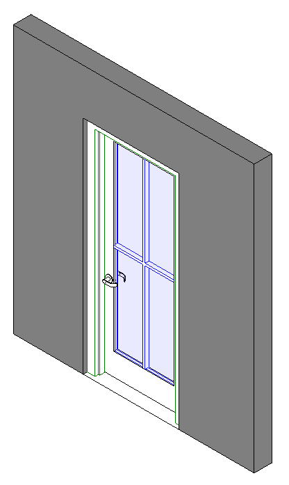 Door Single Exterior Clad FullGlass 4Lite