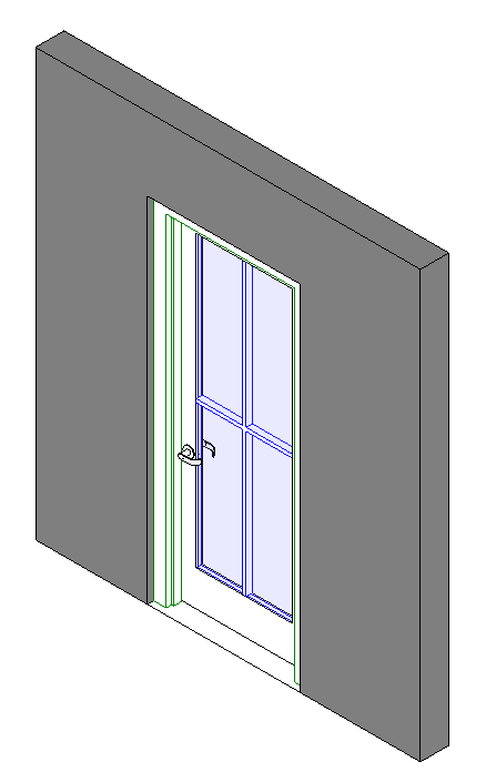 Door Single Exterior Clad FullGlass 4Lite