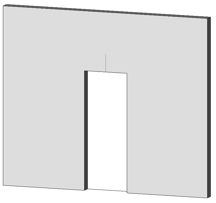 Door opening in wall with dashed lines