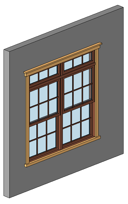 Double - Double Hung w Transom - Grid - 5 Piece Trim 6509