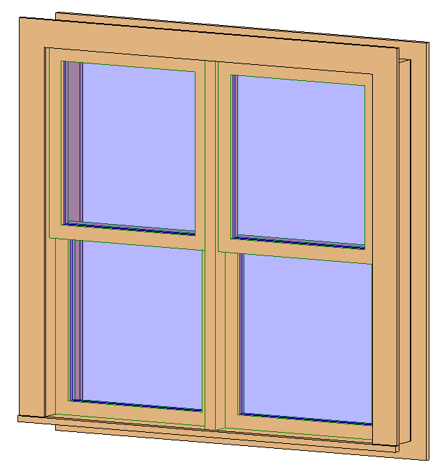 Double Hung Window - Double with Trim 788