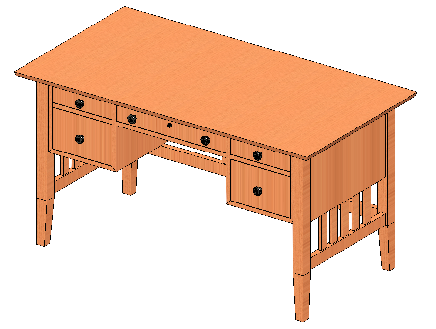 Desk 1422x762mm with 5 drawers