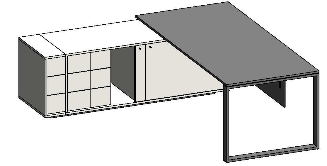 Desk 2000x900mm with Quadratta horizontal span