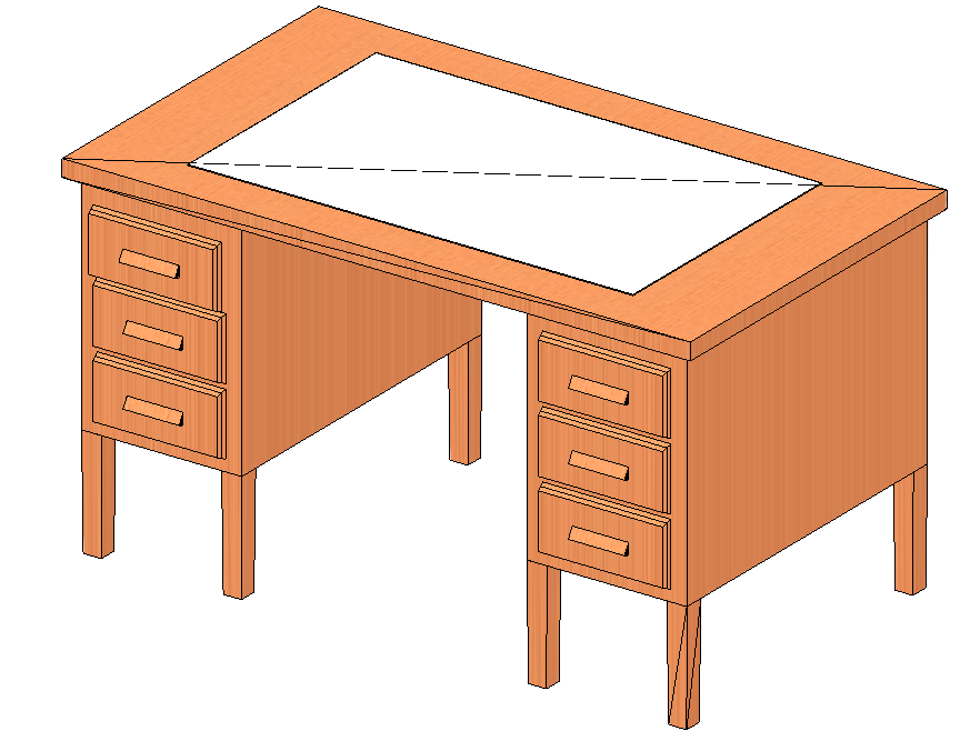 Desk 813x1397mm with 6 drawers