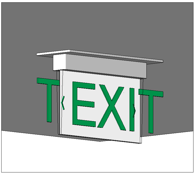 Exit Sign Edge-Lit Ceiling-Mount