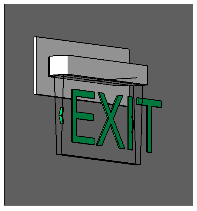 Exit Sign Edge-Lit Wall-Mount Parallel