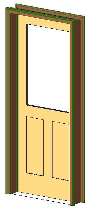 Ext-Single-Half Glass-Colonial Reg Casing Door c01