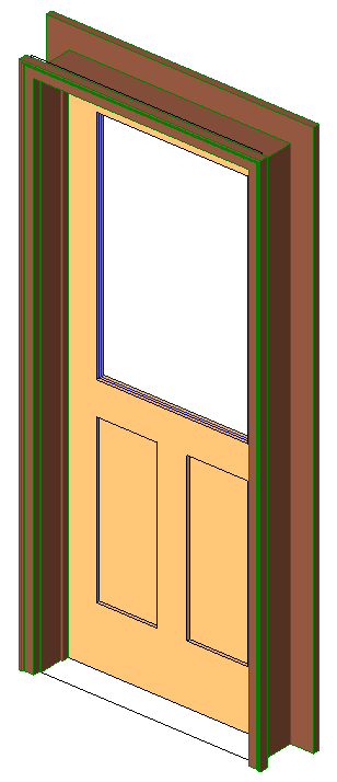 Ext-Single-Half Glass-Colonial Reg Casing Door c02