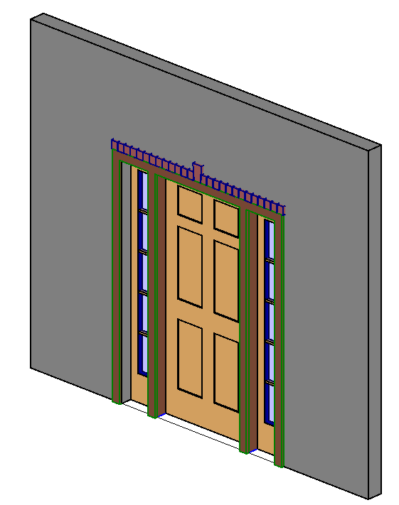 Front door w header and sidelights