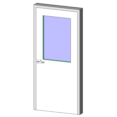 HM Frame Door - Exterior Single with Half Lite