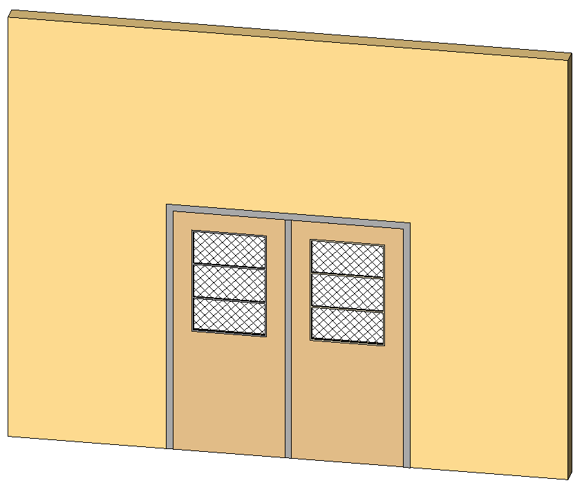 Hollow Metal Frame Double Door With Lite 2 3829