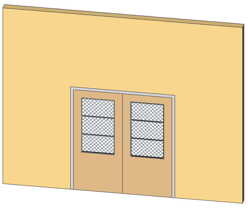 Hollow Metal Frame Double Door With Lite 3878