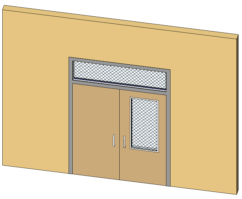 Hollow Metal Frame Uneven Door Lite in Active Panel Transom 3918
