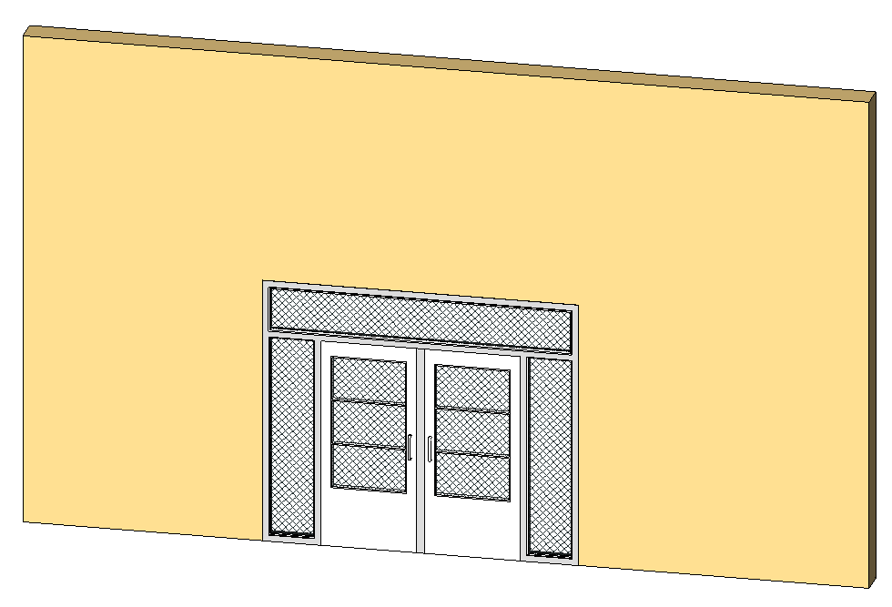 Hollow Metal Frame w Center Frame  Double Door w Lite Transom Sidelite 3919
