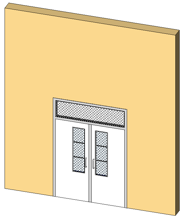 Hollow Metal Frame with Center Frame Double Door with Lite Transom 3917