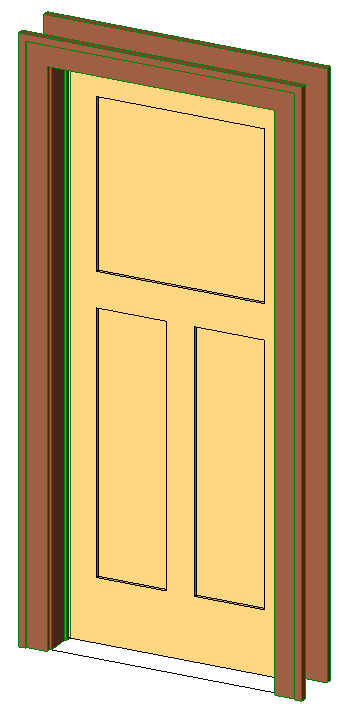 Int-Single-3 Panel-Craftsman Casing Door 1727