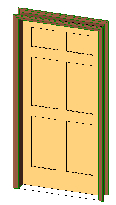 Int-Single-6 Panel-Colonial Reg Casing Door 1728