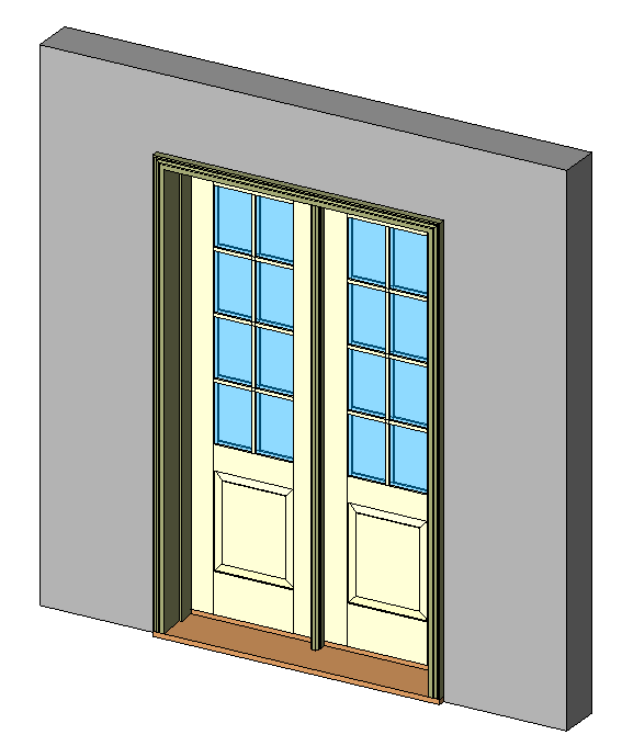 Kolbe Ultra Series Inswing Entrance Door 2-Wide 1-Panel Oak Sill Units 6556