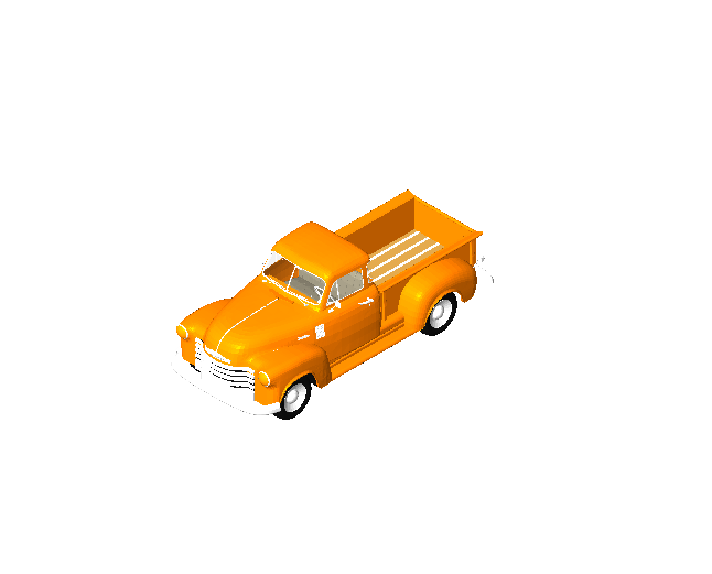 Vintage Orange Pickup Truck