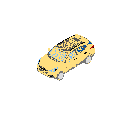 Yellow SUV Pixel Car