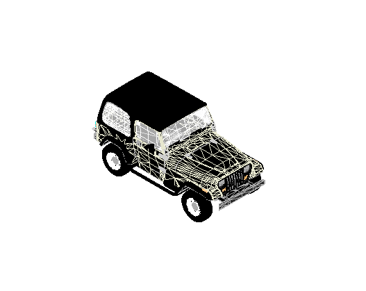 Wireframe Off-Road Car