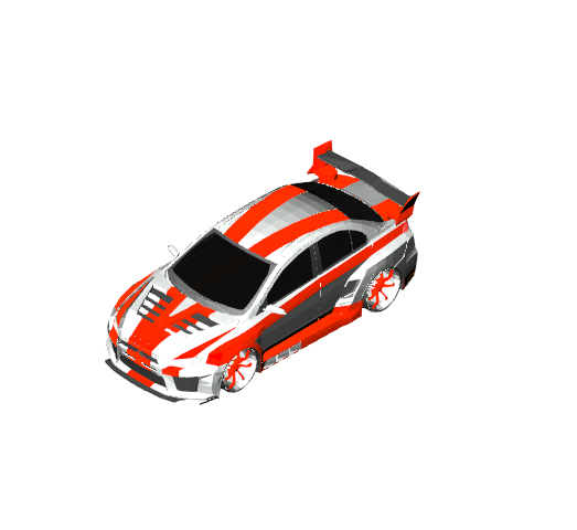 Red and White Racing Car
