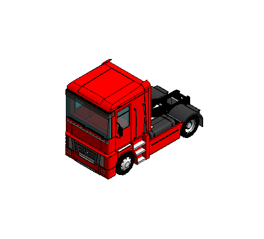 Red Semi-Truck Tractor