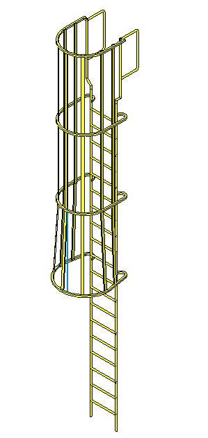 Ladder wiit cage