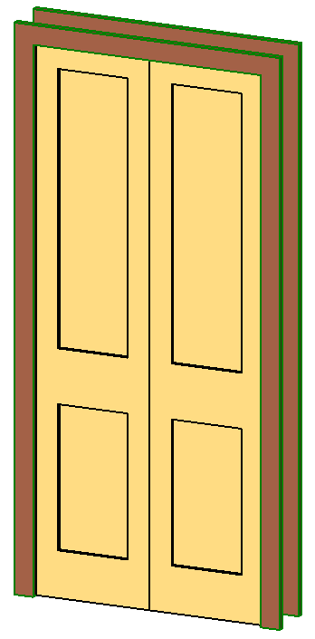 Bi-panel folding door