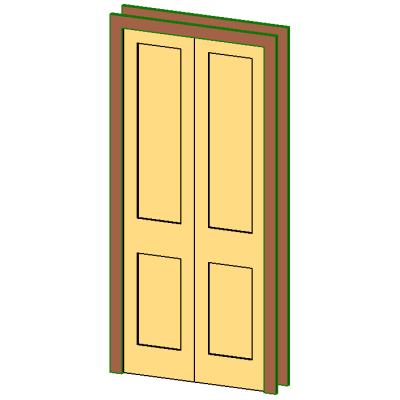 Bi-panel folding door