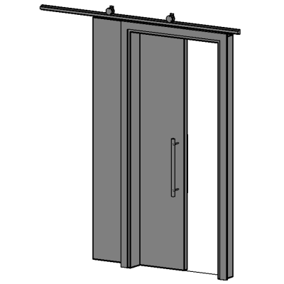 Sliding door with coating - 1 Panel with stainless steel rail